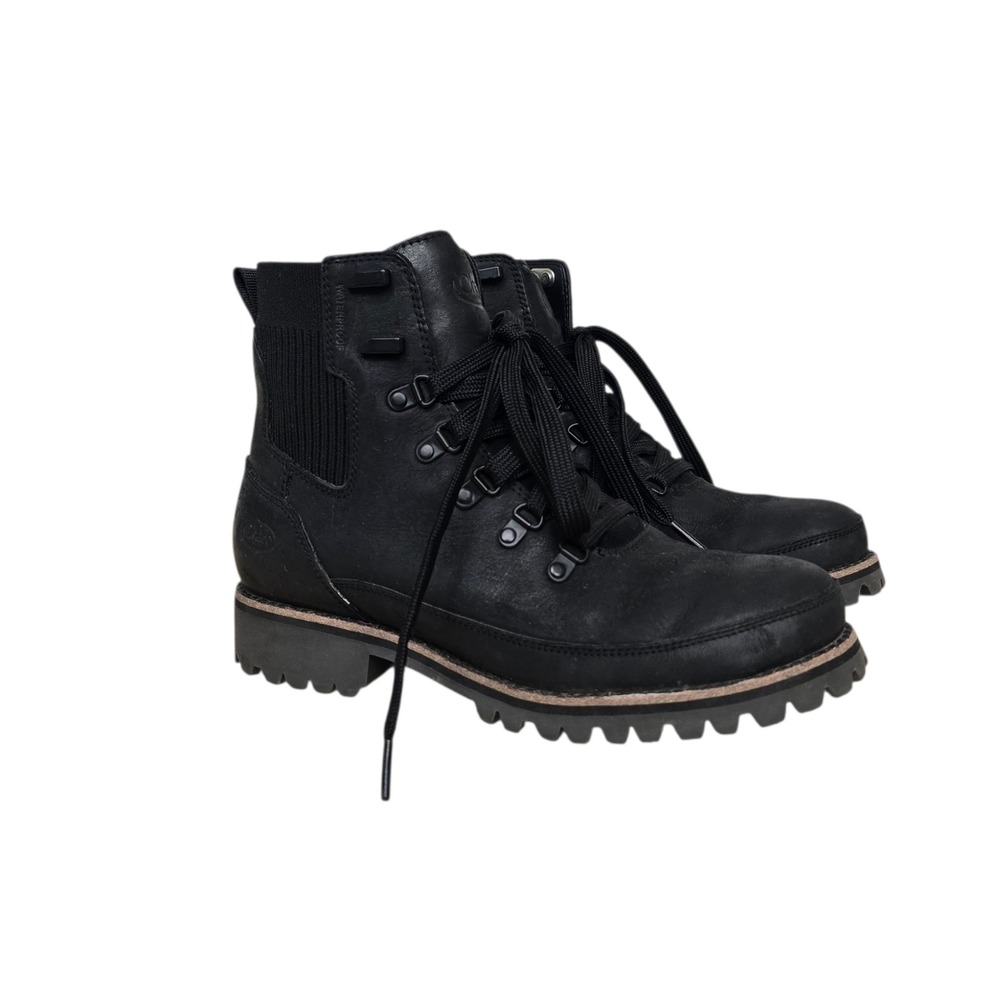 Chaco Sierra Waterproof Black Leather Lace Up Hiking Boots Womens 7.5 JCH109614